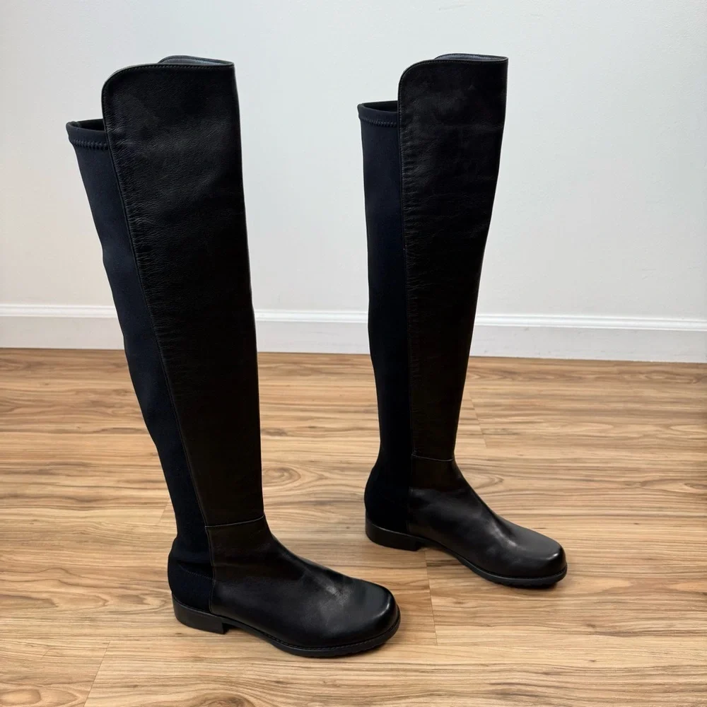 Stuart Weitzman 5050 Over-The-Knee Stretch-Leather Boots